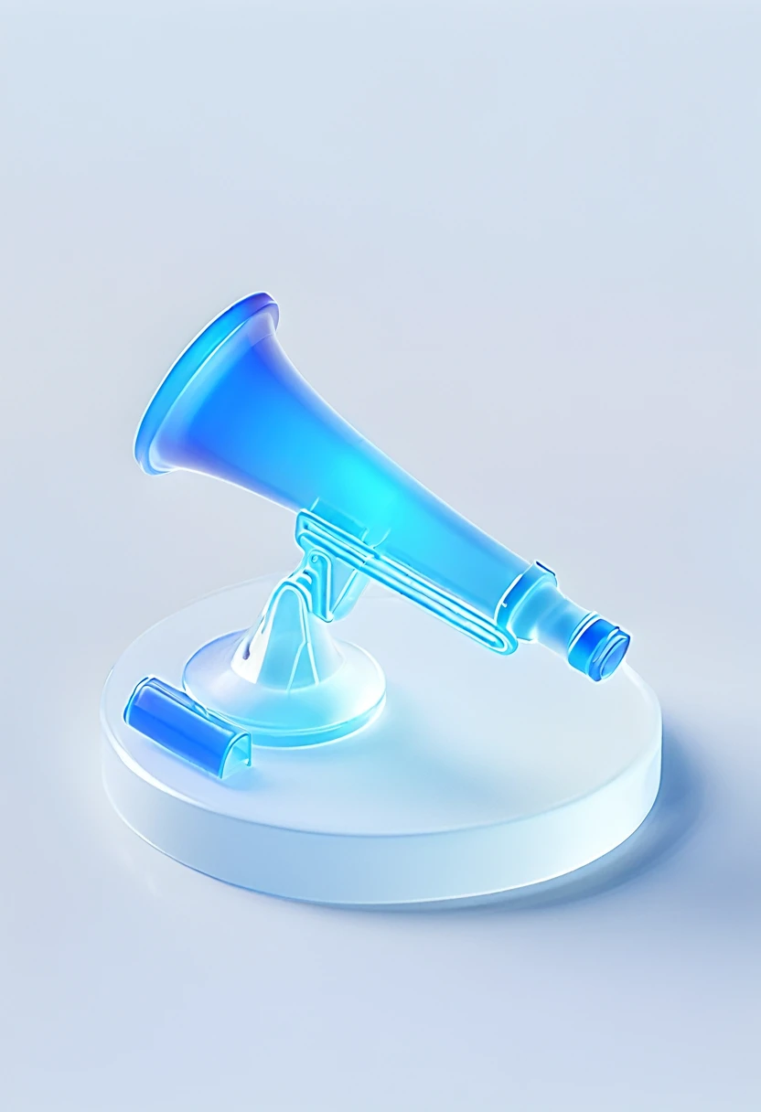 trumpet,Notification Icons,Cartoon style,Blue gradient,Frosted glass texture,