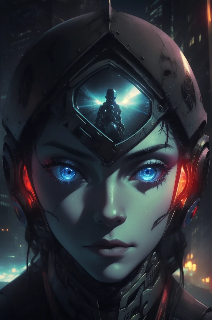 Close-up of a person with a strange face and a strange head, From the 2019 SF8K film, Alien Cyborg movie still, Alien Girl movie still, Unreal Engine : : Rave Makeup, Cyborg Goddess of Space, Love Death + robot, Sci-fi movie stills, Ash Thorpe, VFX Film Close-up  