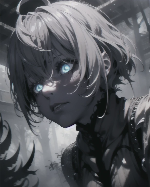 (best quality,4k,ultra-detailed,realistic,vivid colors,bokeh),(monstrous creature,dark atmosphere),abomination,ominous darkness,play of light and shadow,particle effects,cinematic aesthetics,unsettling presence,cold mist,ominous aura,haunting eyes,tendrils emerging from the darkness,foreboding silhouette,mysterious fog,captivating masterpiece,withering trees,agonizing suspense,ethereal glow,unearthly beauty,dreadful creature,menacing presence,dark embrace,a sense of impending doom,majestic horror,nightmarish dreamscape,shattered reality,dimly lit environment,intense mood,secrets lurking in the shadows,hauntingly lifelike,macabre intensity,detailed monstrosity,nightmare-inducing visuals,otherworldly terror,ominous elegance,horrific beauty