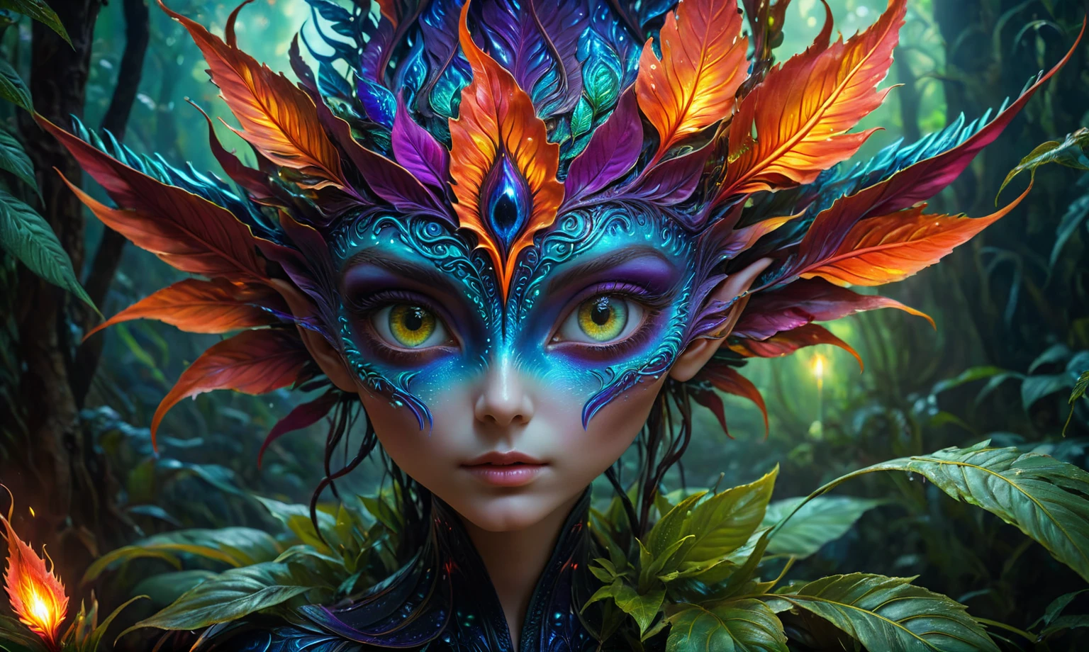 (best quality,4k,highres,masterpiece:1.2),ultra-detailed,realistic,portrait,alien,fire magic plant,unbelievable eyes,fantasy creature,glowing colors,luminous plant,extraterrestrial,flame-like leaves,surreal landscape,eerie atmosphere,otherworldly beauty,ethereal glow,unique species,magical powers,mysterious entity,dreamlike scene,fantastic species,enchanted forest,unearthly presence,mesmerizing gaze,unconventional appearance,radiant energy,powerful aura,magical essence,cosmic being,other-dimensional,mythical plant,unexplained phenomenon,colorful blooms,unleashing power,darkness and light,hidden secrets,unveiling mysteries,secrets of the universe,living masterpiece,manifestation of magic,Cinematic,soft colors, Technicolor,natural skin textures, hyper realism, hyper detailed,Extremely detailed,High contrast,Masterpiece,Realistic,Ultra Detailed, intricate details,realistic humid leather,extremely intricate,Epic Realistic, cinematic style,irina yermolova,high contrast,HDR,extremely detailed, masterpiece,intricate details,faded,eyes extremely detailed, high detailed eyes,8k resolution,RAW,retina, Nikon Z9
