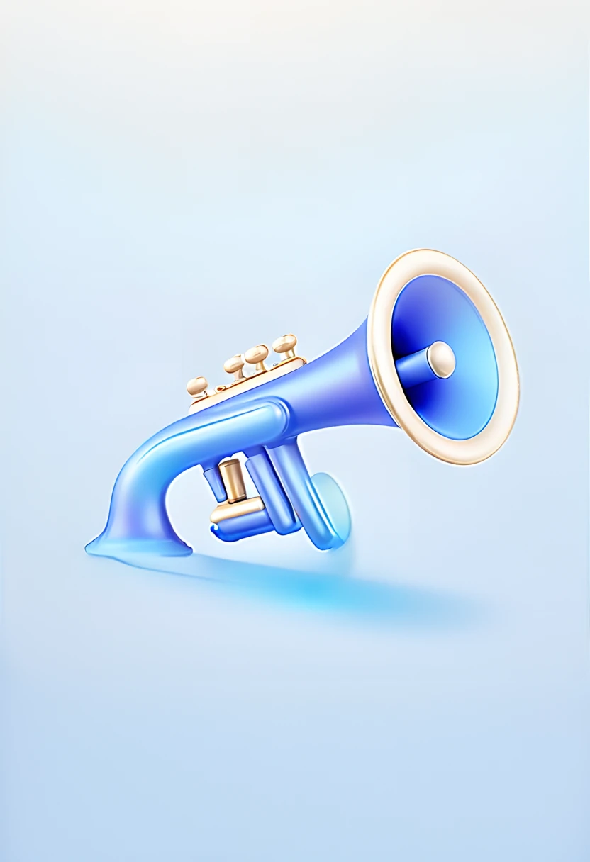 trumpet,Notification Icons,Cartoon style,Blue gradient,Frosted glass texture,