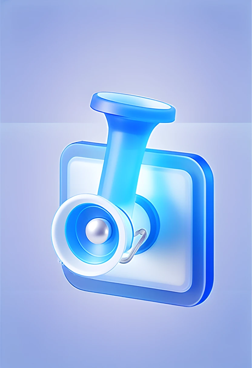 trumpet,Notification Icons,Cartoon style,Blue gradient,Frosted glass texture,