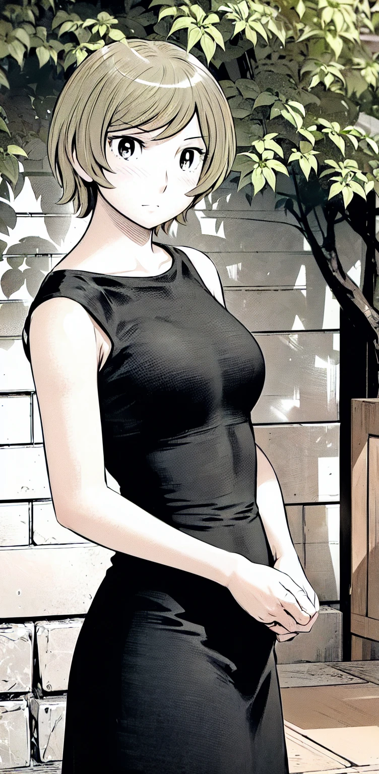 、(masterpiece、Highest quality)、Highest quality, Ultra-high resolution, (((masterpiece))), alone, Sweat、Big eyes,Show Viewer, 
blonde,(short hair:1.2), (Highest quality:1.3),One Girl,Private Server、Floral dress、nature、Off the shoulder、Embarrassed face