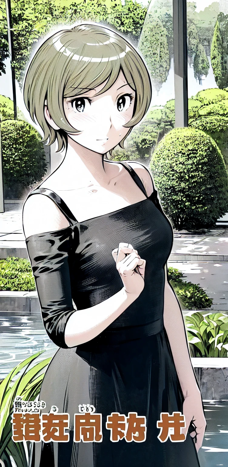 、(masterpiece、Highest quality)、Highest quality, Ultra-high resolution, (((masterpiece))), alone, Sweat、Big eyes,Show Viewer,
blonde,(short hair:1.2), (Highest quality:1.3),One Girl,Private Server、Floral dress、nature、Off the shoulder、Embarrassed face