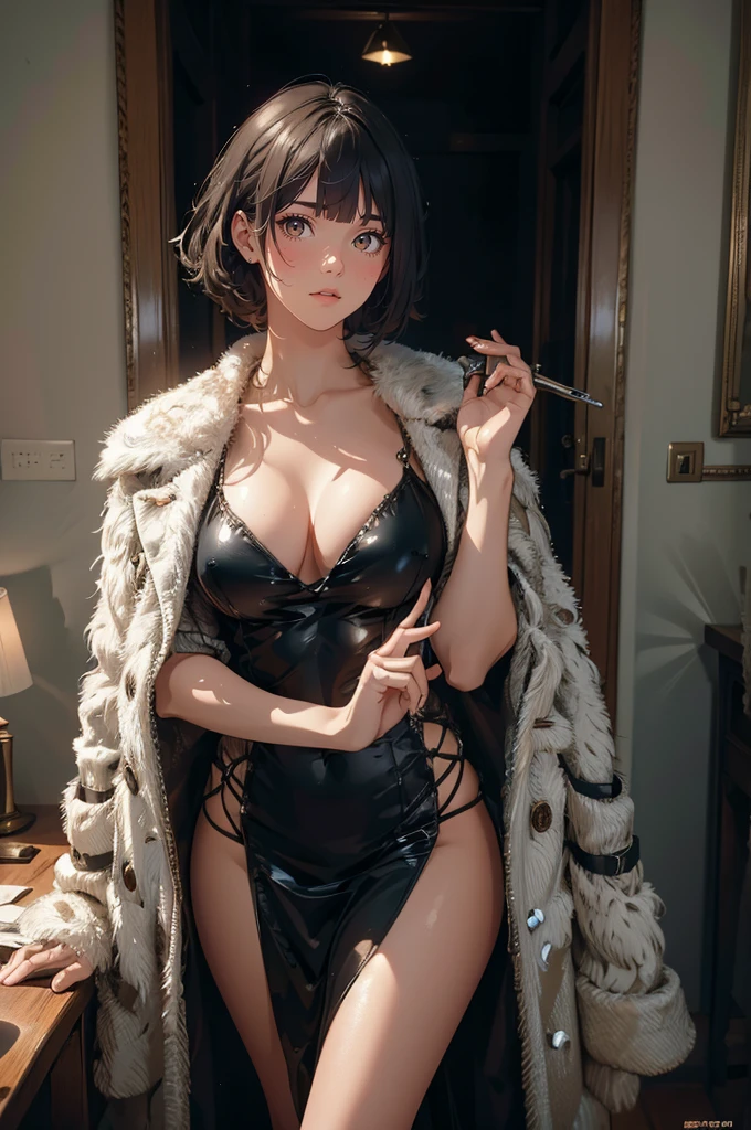 (masterpiece), (best quality), (ultra-detailed), (best illustration), (best shadow), (absurdres), Female, 25 years old, looking at viewer, steam, nsfw, serious,
