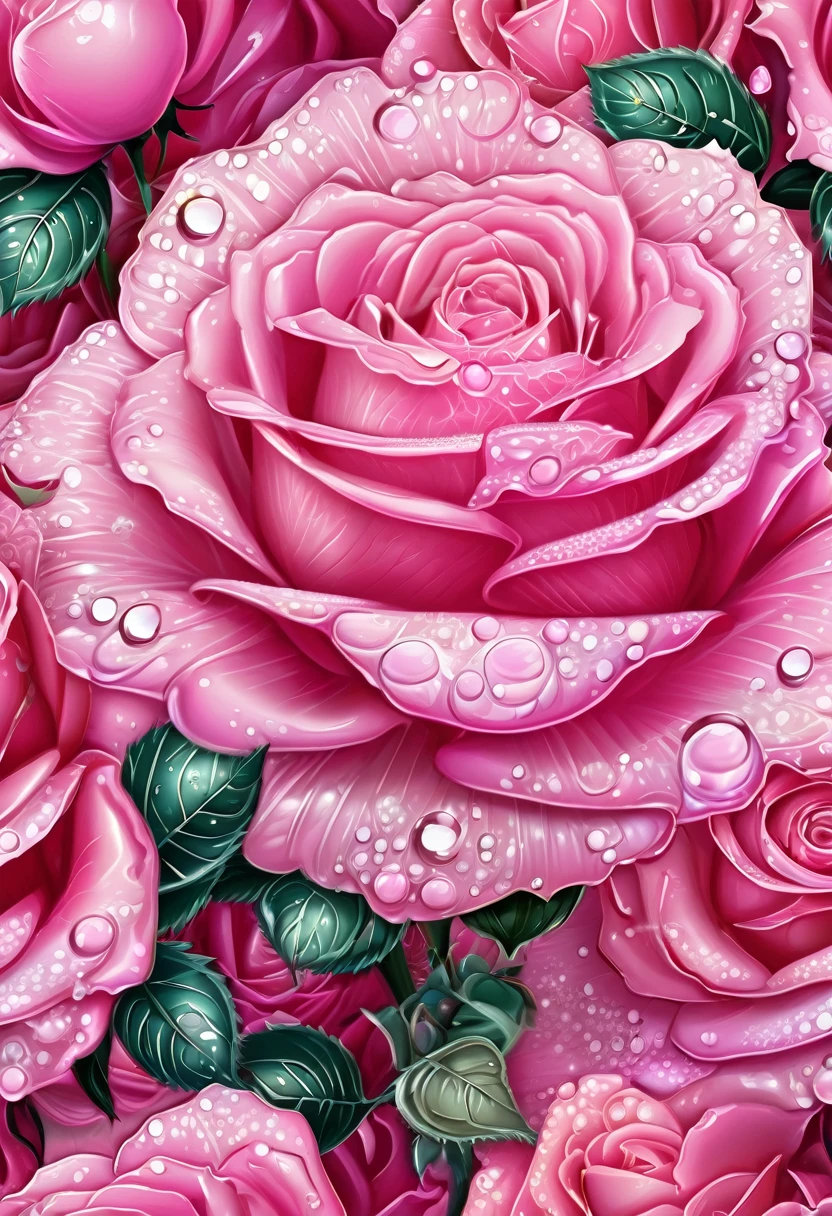 a close up of a bunch of pink Rose with bubbles, Beautiful digital art, Rose background, Rose背景, ultra Detailed digital art, translucent Rose ornate, very Beautiful digital art, beautiful Gorgeous digital art, Gorgeous digital art, ultra-Detailed digital art, Detailed digital art, Stunningly detailed digital art, 粉红Rose, Rose, digital art highly detailed