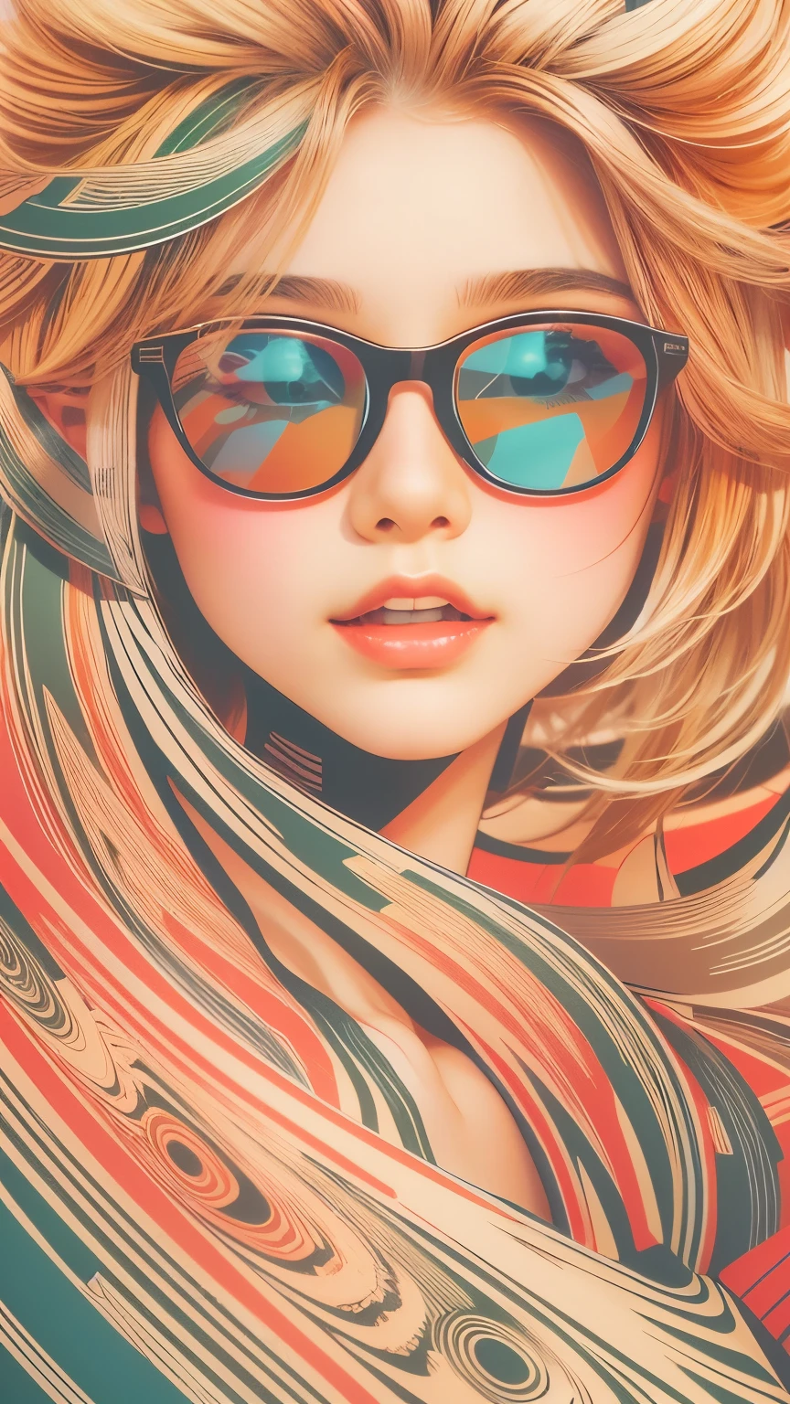 tshirt design, rzminjourney, Vector art, summer design,Blonde like silk, hot like Hawaii