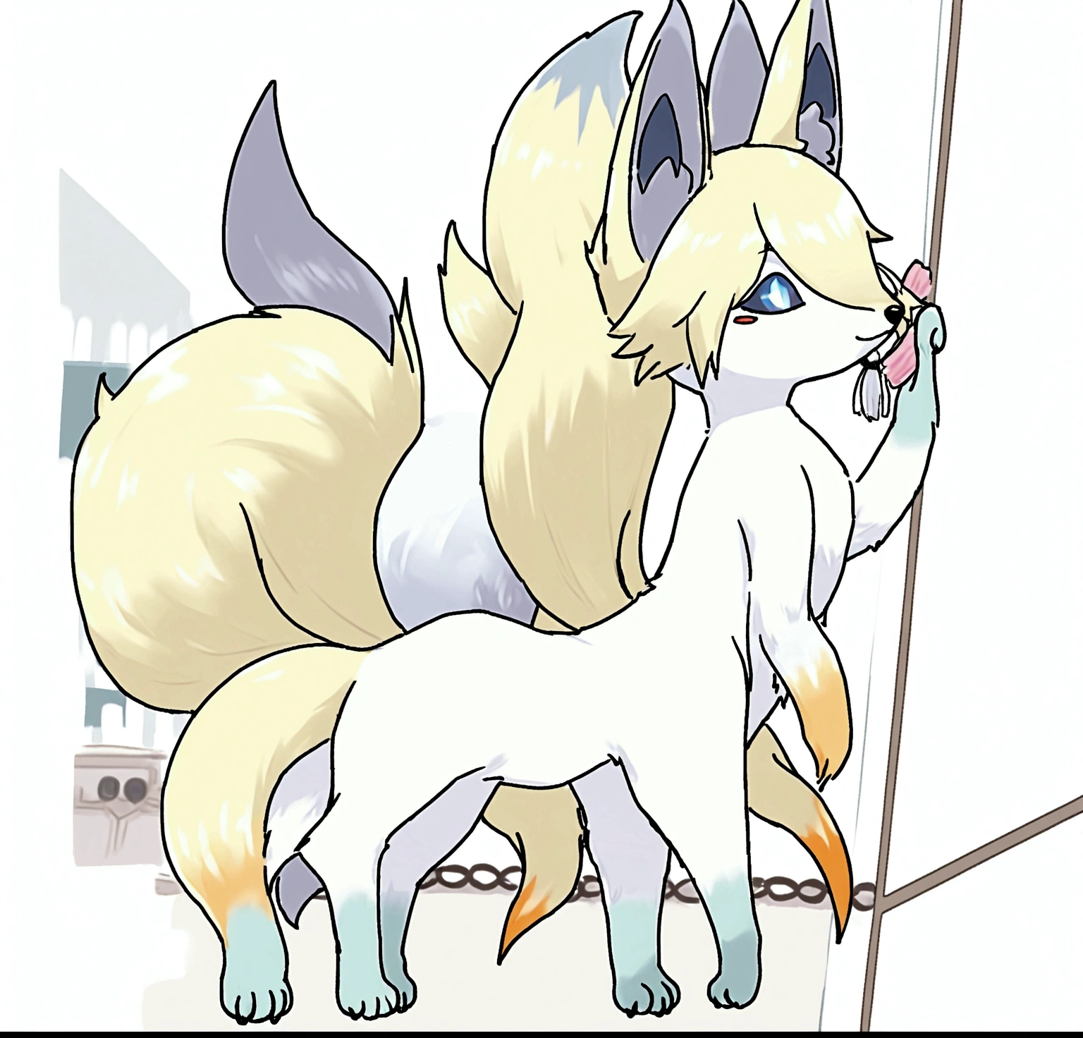 score_9,score_8_up,score_7_up,rating_explicit,source_anime, anime
1girl,suzuran,closed mouth,,green eyes,animal ear fluff,blonde hair,multiple tails,fox tail,nude,naked,shower, futanari, big penis,testicles, big tits, breeding mount