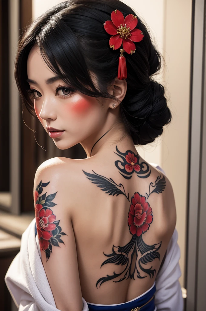 Tattoo of a geisha on a person's arm