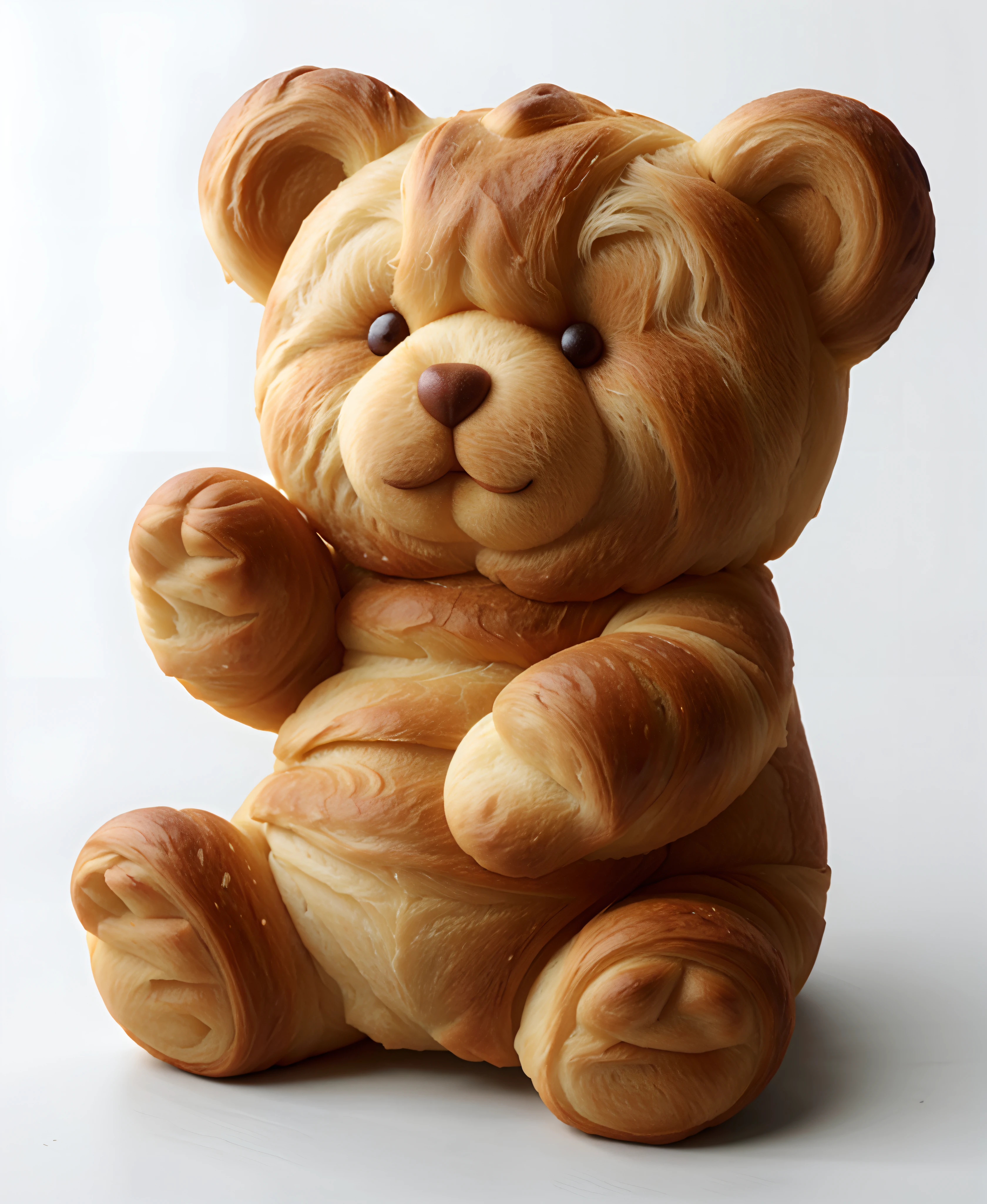 Croissant style teddy bear, Simple background, sticker, stickers