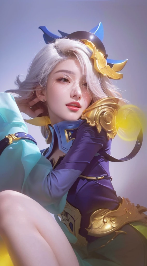 (best quality,4k,8k,highres,masterpiece:1.2),ultra-detailed,(realistic,photorealistic,photo-realistic:1.37),close-up portrait,a girl with intricate features,artgerm style:1.1,colorful vibrant tones,youthful beauty,artgerm-inspired art:1.1,sparkling eyes,luscious lips,flowing hair,lively expression,delicate brushstrokes,fine linework,gentle lighting,exquisite details,taliyah-inspired character,knights of the zodiac theme:1.1,bold and dynamic pose,mysterious background,striking colors,powerful presence,attention to anatomy,rich textures,masterful use of light and shadow,signature artgerm style,vivid and captivating artwork, smiling