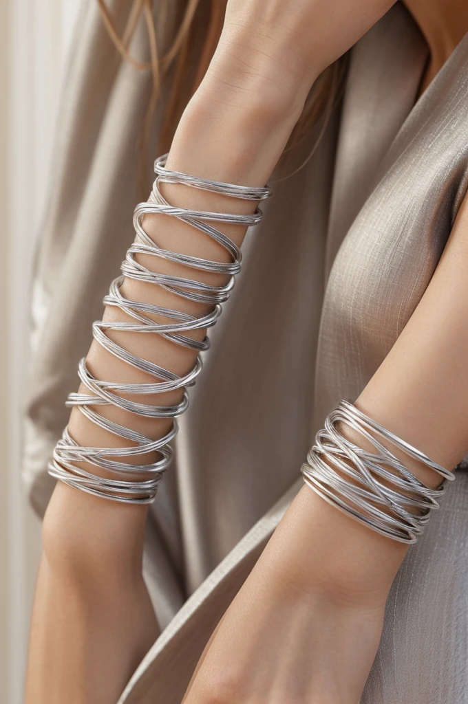 Ah, the **Classic Silver Knots** โ delicate labyrinths etched in silver, their threads weaving unity. Imagine them as whispered promises, binding cuff to wrist, wearer to occasion. In their loops, we find both elegance and connection. โจ๐