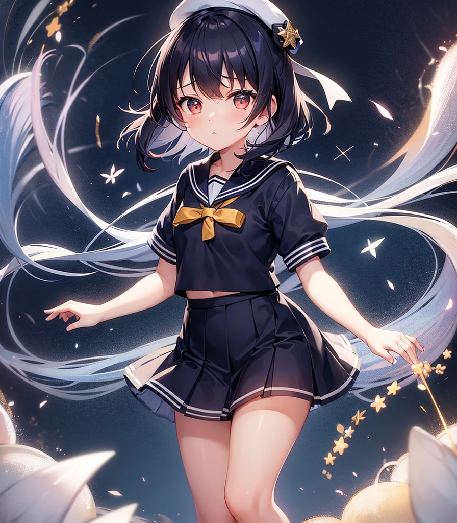 porate、(School uniforms)、bright expression、poneyTail、young and shiny white shiny skin、Best Looks、Gold reflects light、Black color hair、Hair is shiny、Super long silky straight hair、Beautiful bangs that shine、Sparkling crystal clear and charming large dark brown eyes、Very nice and lovely 16 year old girl、Lush bust、With slit、((full body seen))、Nasida、the original god