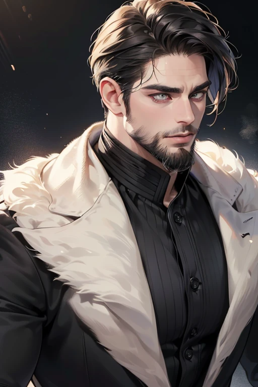 (best quality,4k,8k,highres,masterpiece:1.2),ultra-detailed,(realistic,photorealistic,photo-realistic:1.37),30 year old man,3 day beard,handsome anime,portraits,strong,masculine,dark hair,sharp jawline,mesmerizing eyes,perfectly styled hair,cool anime outfit,confident expression,vibrant colors,dynamic lighting