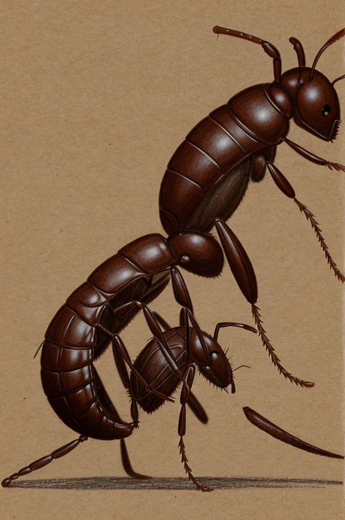 Drawing of an ant eating a chocolate