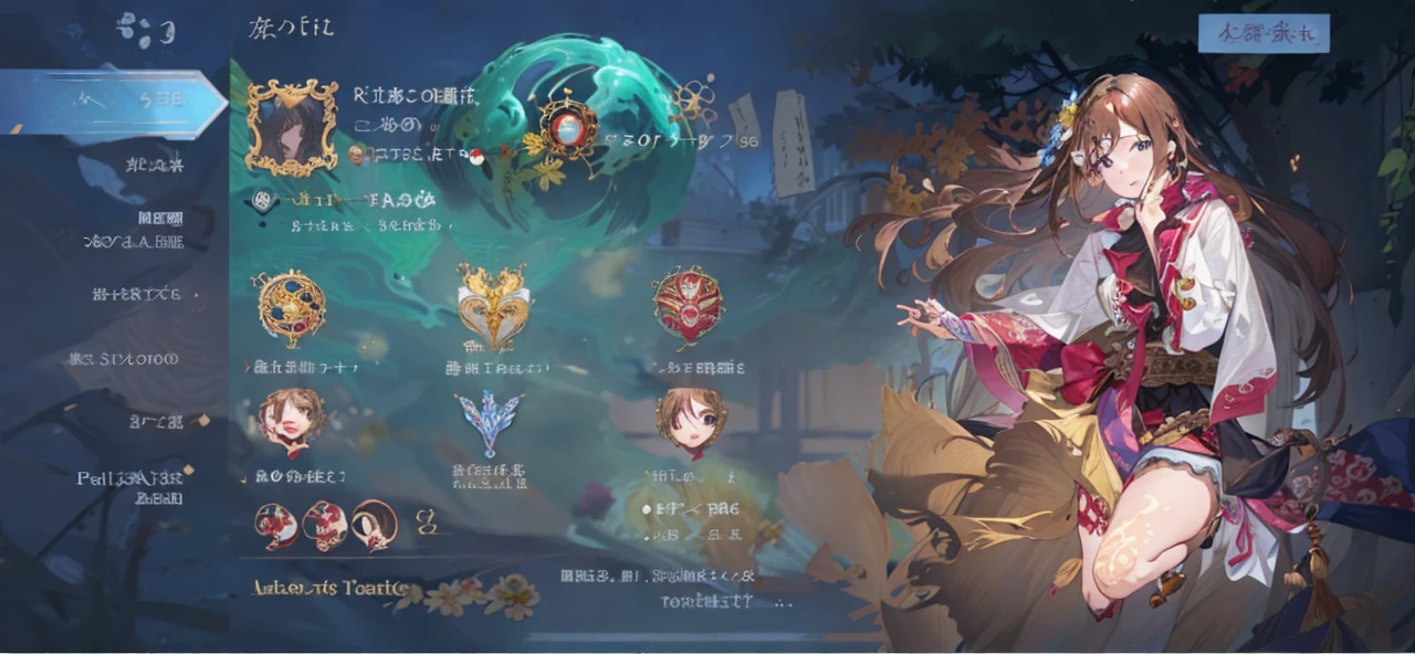 (masutepiece:1.2), (Best Quality:1.2), (((masutepiece))), (((Best Quality))), Perfect eyes, Perfect face, 1girl in, Fantasy Medieval City Square , Smiling,Long wavy hair, dark brown hair, White and yellow lace dress、Gorgeous floral skirt, Hair Ornament, Detailed background, eyeshadows, Fantasy、medium large breasts、Pose with chest emphasis with forward bend