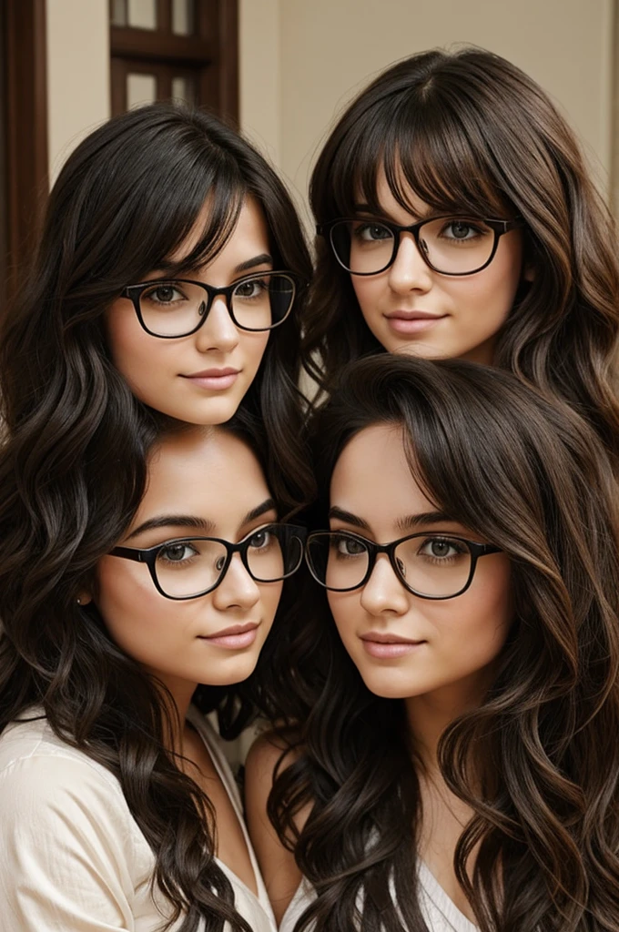 two girlfriends. One with wavy hair and glasses. The other one with straight hair and is fat.