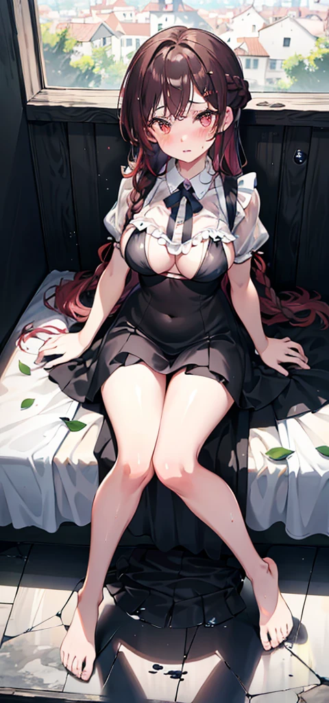 Mizuhara Chizuru, Best picture quality, 8K, tmasterpiece:1.3)), 2girls, Beautiful woman with slender abs:1.3, (Casual hairstyle, Leaky big breasts:1.2), shift dresses:1.1, Ultra-fine face, pink rose hair, ((underboob)),A detailed eye, double eyelid,(bdsm:1.3),Transparent swimsuit at home, and its fullness, Wet clothes, hyper HD, Masterpiece, High details, High quality, Massut works of the highest quality, of the highest quality, hyper HD, max res, Very detailed, Clean skin, Anime, full body, Slender, Very cute, , Braided hair, lying down, Wide open legs, Raised Legs, Erotic lingerie, half-shedding clothes, Half flows down, Wet clothes,, Clothing visible at the tip of the chest, Sweat, Light clothes, clothes with a see-through tummy, underbust, Embarrassed, Blushing, kneeling, sideviewblowjob, on her hands and knees, spread thighs, sexy pose, kneeling, sexy maid dress, blushing, fishnet outfit