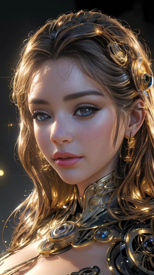 (best quality,4k,8k,highres,masterpiece:1.2),ultra-detailed,(realistic,photorealistic,photo-realistic:1.37),robotic doll,futuristic technology,detailed intricacies,metallic texture,smooth surface,complex gears,interwoven wires,twinkling lights,deep gaze,elegant pose,portraits,vivid colors,studio lighting