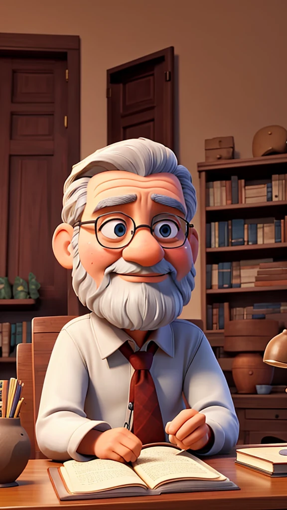 Plato sitting with a book and in front of him a man sitting as if they were talking