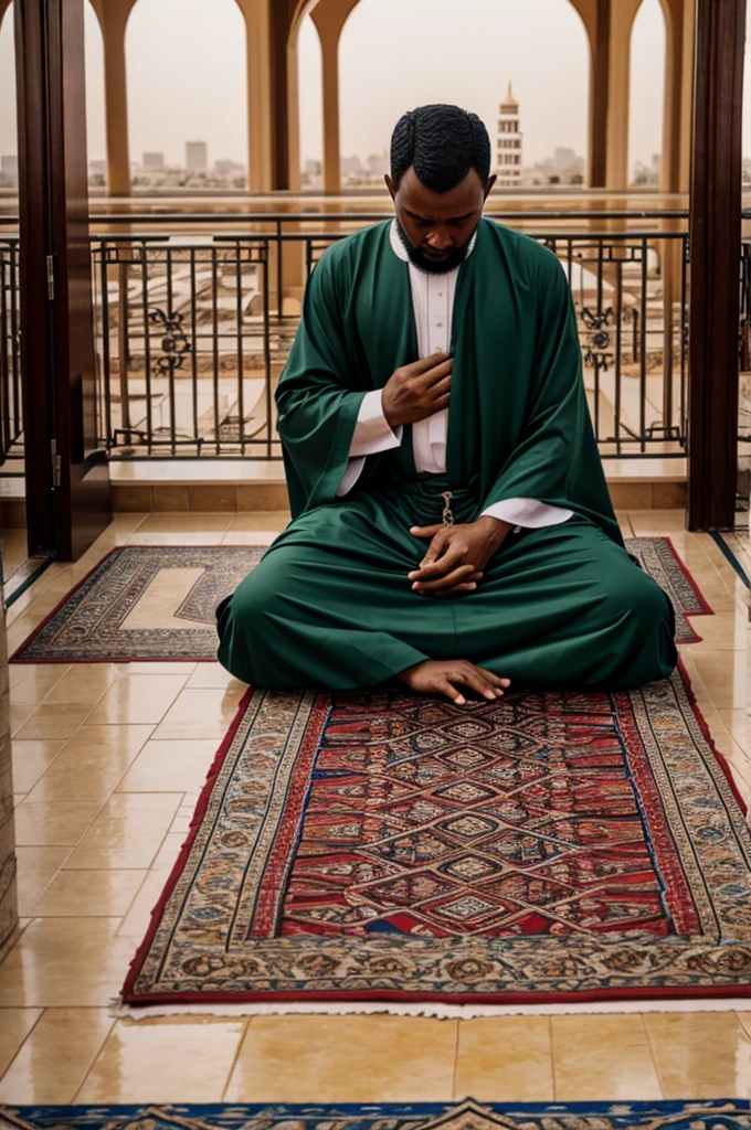 A man prayer in madina