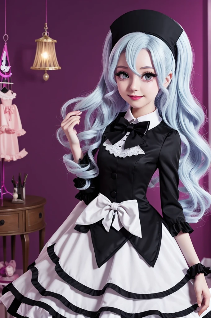 Crea a Loona de la web serie hazbin hotel en ropa interior