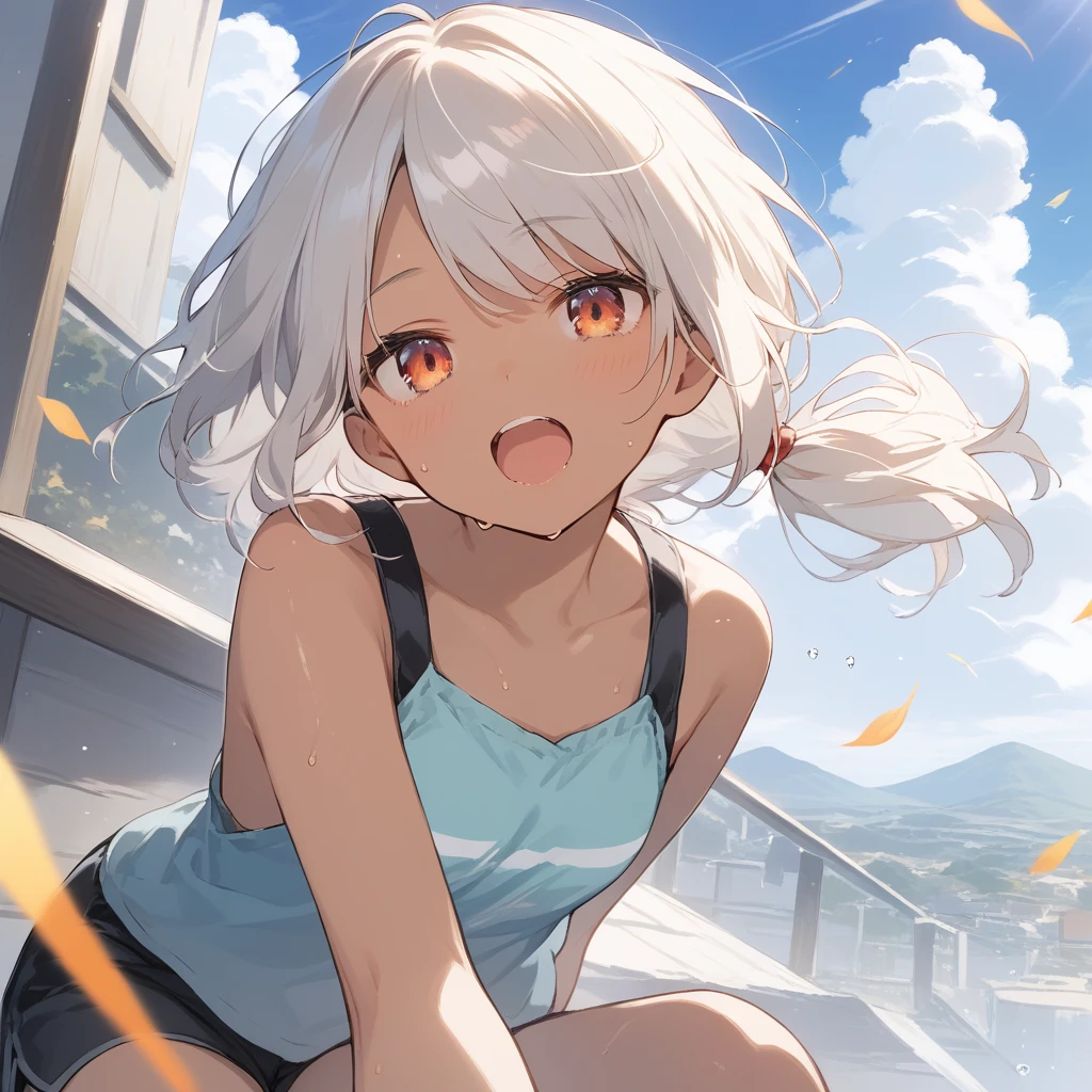 (masterpiece), best quality, expressive eyes, perfect face, Scenery Dark Woods, Zombie woman, unzipped shorts, high heels, ripped Tank top, no bra, dark skin, open wounds, blood on body, evil grin, tanned, shemale, view from above, hard nipples 
