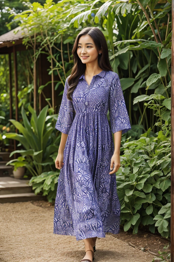 Batik dress, Garden,