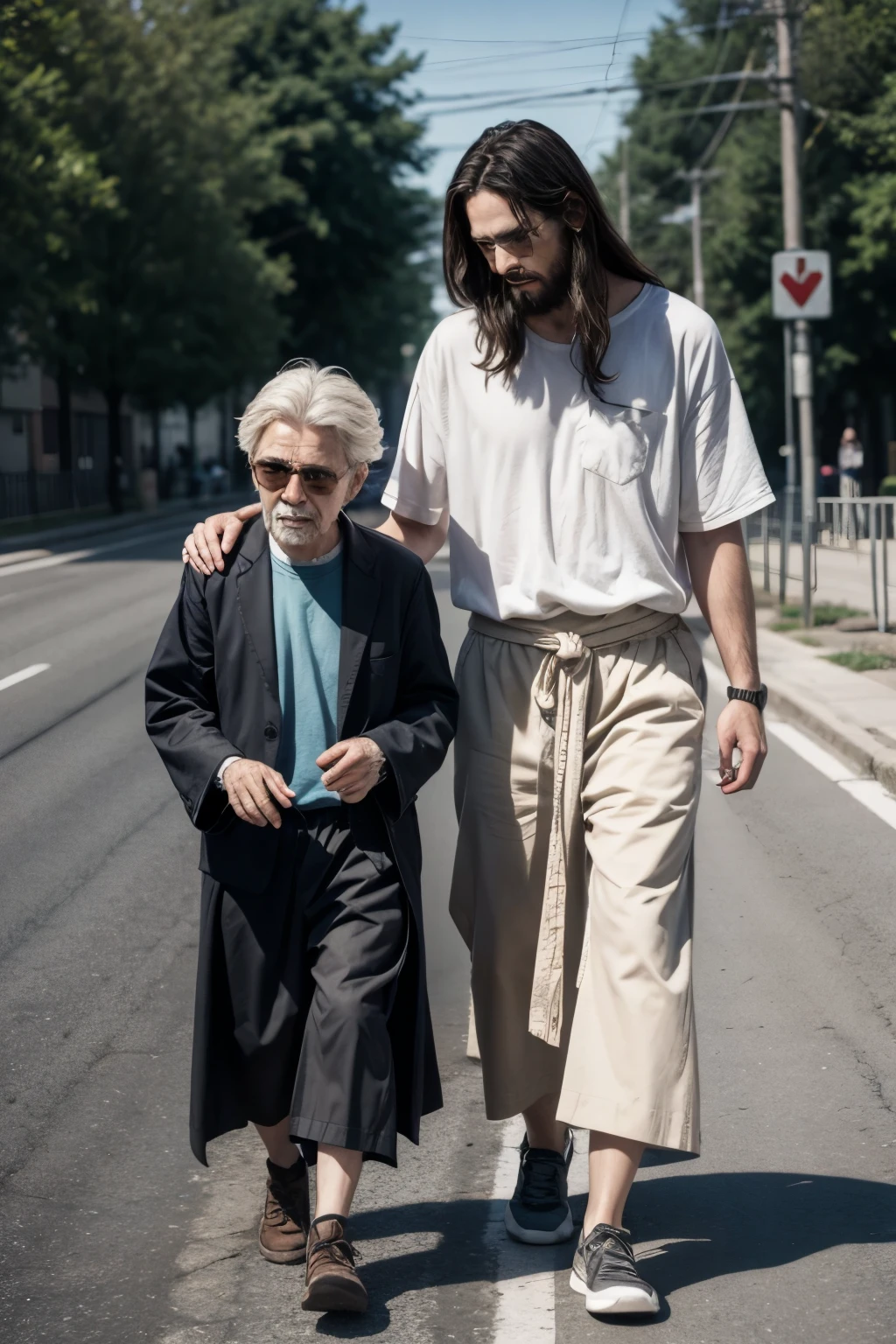 Jesus meets blind man on the road, and resolve cura-lo