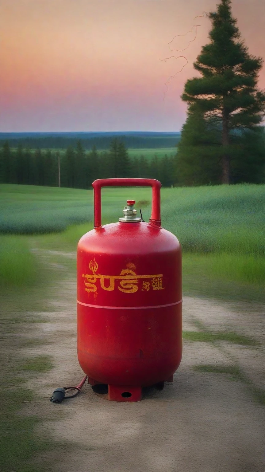 there is a red gas bottle sitting on the ground, propane tanks, the god of propane, shot with sony alpha 1 camera, taken with sony a7r camera, taken with sony alpha 9, green gas spreading across land, gas, taken with a canon dslr camera, shot on canon eos r5, shot on canon eos r 5, shot on canon camera