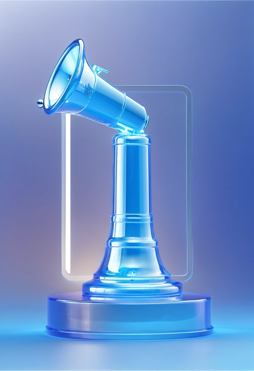 trumpet,Notification Icons,Cartoon style,Blue gradient,Frosted glass texture,