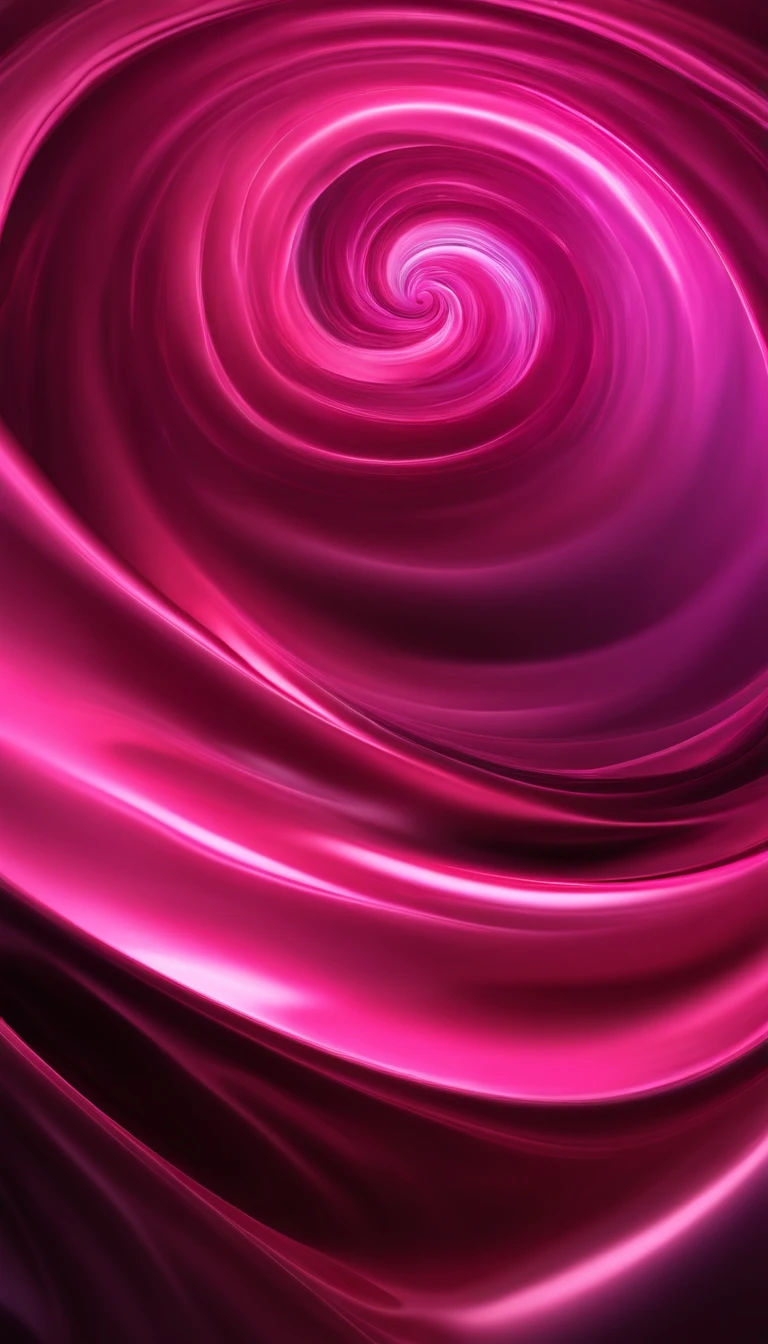 A mesmerizing 3D rendering of a swirling vortex in shades of pink and purple, with a glossy finish that reflects light in all directions.