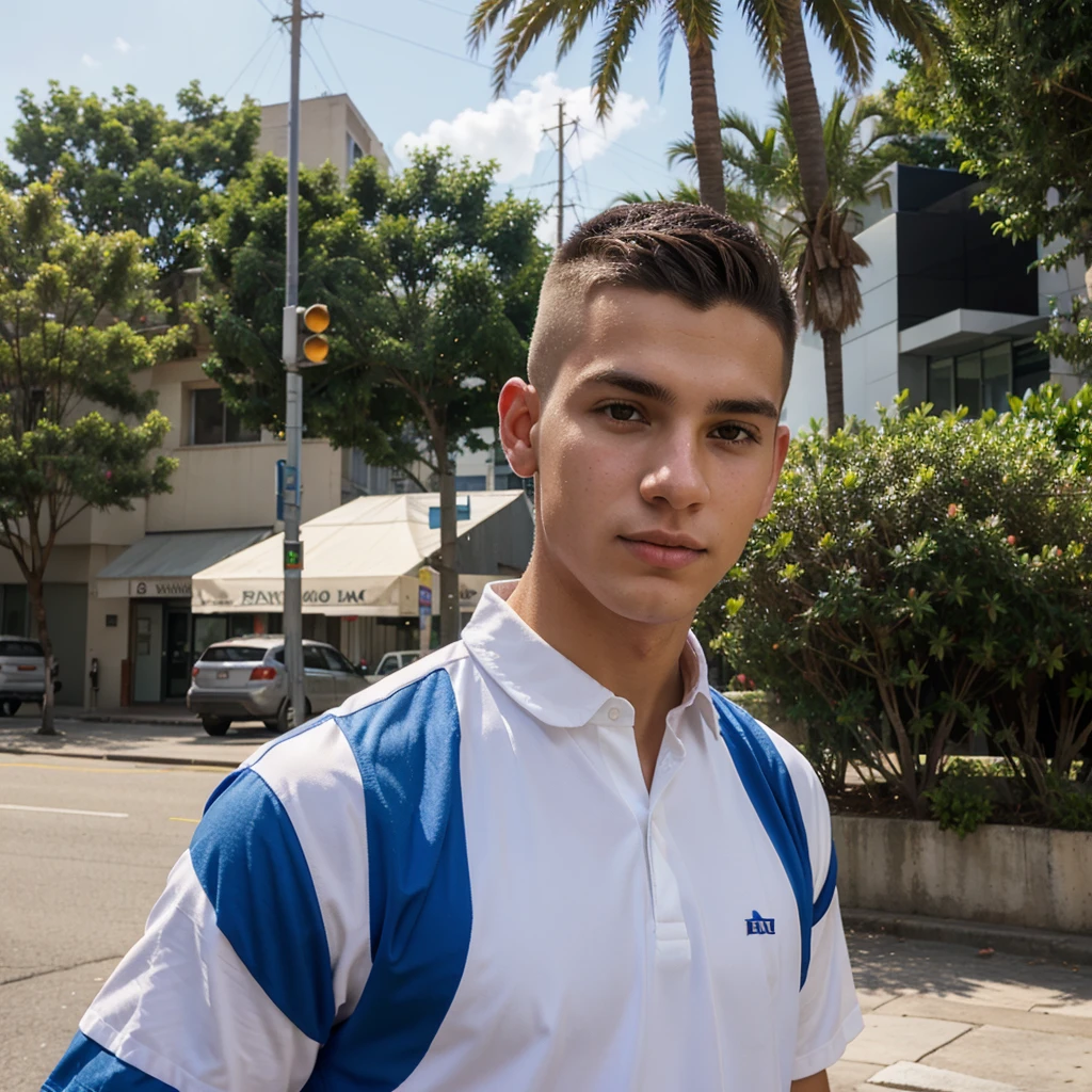 There is a white Caucasian man who is posing for a photo in the city., clean shaven, shaved hair!!!!, tommy 20 years old, Andres Rios, youngster, Caio Santos, cute young man, Alejandro, miguel, Christian Orrillo, around 19 years, Teenage boy, 18 years, mateo dineen, Julian Calle, artem, High quality charging