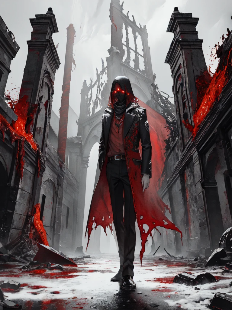 absurdres, highres, ultra detailed, (red, black, white theme:1.2), (sceneary of inferno:1.2)
(no humans:1.4), cthulhu mythos, (large monster, fallen god:1.2), chainsaw man,
Abstract design, swirling patterns, jester mask, cosmic elements, dice and chance motifs, embodiment of chaos, unpredictable forces.

Shadowed Wasteland, Desolate landscapes, eerie fog, ruins of old, dark magic, scavenging creatures, whispering winds.,