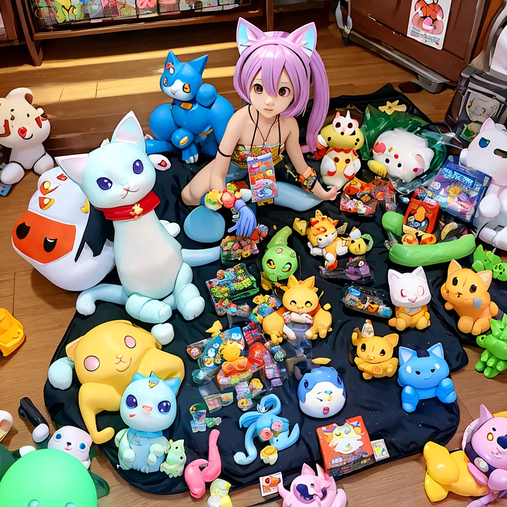 comic con中,personification(cat ears human cat tail)At comic con,There are many different types of Toy figures,Nendoroid 3D,anime statue,Toy figure,q cheeks,Funny company anime style,anime action figure,silicone man,Silicone statue,Styled for Nendoroid,figure、 anime figure、action figurine toys、silicone statue animal illustrations,mixed species,different kinds of animals,various species,diverse animals,digimon evolution,Ultimate Evolution,perfect body,ultimate body,horse,There is personification,digimon evolution,Ultimate Evolution,perfect body,ultimate body,UFO,There is a horse,There is personification,There are photos of Cat lady with many animals,animal illustrations,mixed species,different kinds of animals,various species,diverse animals,digimon evolution,Ultimate Evolution,perfect body,ultimate body,horse,There is personification,digimon evolution,Ultimate Evolution,perfect body,ultimate body,UFO,There is personification,Cat lady,cat ears women\(Lovely,Kawaii,)rest ,quality\(masterpiece,high resolution,top-quality,top-quality real texture skin,提high resolution,RAW photos,Best quality,Very detailed\)