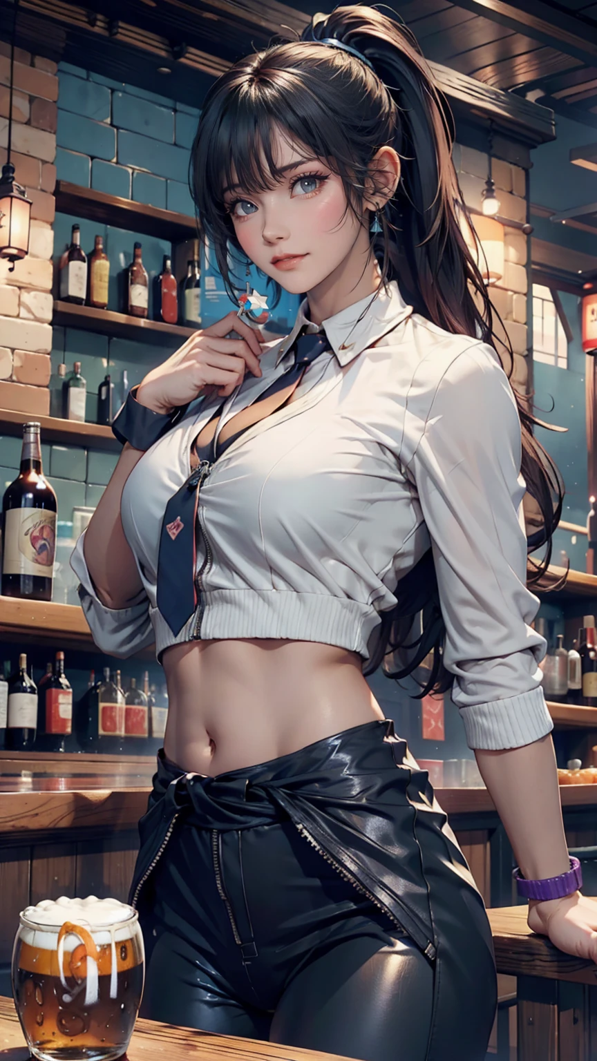 (Hmph:1.8, SFW:1.8, Highest quality、Highest quality、masterpiece、Ultra-high resolution, 8K, RAW Photos, Realistic: 1.4), (Safe and secure、everyone、safety sensor、Absolutely safe, safety), Lighting to suit your space、From feet to head、One Girl, the body is slim、Oval Face, pore, (Multi-color contact lenses、Lip gloss, Long eyelashes), (Mega size super big breasts, Detailed pupil, Perfect Eyes:1.2), (Slender body, young adult girls), Beautiful Face, young, Beautiful and large cleavage、Slender body), Beautiful grey hairstyles, Realistic eyes, Beautiful and exquisite, (Realistic skin), Beautiful Skin, break、((Sleeveless、Open the front zipper、Ribbed long cardigan, office lady、Shadow、break、Shyly、narrow, (Open your mouth、Squint your eyes、Droopy eyes))、Provocative face))、break、(Fluorescent glossy lips and lipstick:1.5)、sexy 、(Nightclub:1.5、Neon lights、Lots of alcohol、Cyan Light、Night BAR、Sit side by side at the counter,throw:1.5, Drinking alcohol、Drunk、bright red face、Drunk)