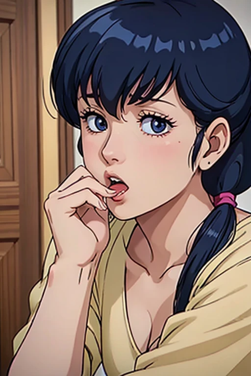 1woman , kyoko otonashi, 29yo, adult mature female,Beautiful Finger,Beautiful long legs, Beautiful body, Beautiful character design, perfect balance, detailed shiny skin, sexy, curvy body, detailed hands, collarbone, huge Breasts, narrow_waist,  huge buff
BREAK
(from front), cowboy shot, whole face,  makeup , 
BREAK
apartment, (Sex addiction:1.8), (withdrawal symptoms:2.0), (She can't stand it:1.7), ( she is Biting her nails:1.5)
BREAK 
 nsfw,(ecstasy:1.3) ,(slut:1.2),(vulgarity:1.3),(fucked silly:1.1),(steam:1.1),(wet:0.8),(trembling:0.8),(tears:0.7) ,(drooling:0.6),(sweat:0.8),open mouth, slaver, nose blush
BREAK
best quality, photorealistic, raw photo, Realism, 
((masterpiece, best quality)), realistic, detailed gradation, elements,vibrant,uhd picture , crystal translucency, vibrant artwork, extremely detailed CG unity 8k wallpaper, perfect lighting,Colorful, 
:1.5ultra high res, HDR, Kodak portra 400, film grain, blurry background, bokeh:1.2, lens flare, (vibrant_color:1.2),professional photograph
BREAK
 darkblue hair, Symmetrical bangs between eyes,long hair,  bangs, (Voluminous hair:1.3),  ponytail, ribbon
BREAK
Rainbow-colored  eyes, (innocent_big_eyes:1.0),
,Beautiful Nose,perfect eyes, perfect face,expressive eyes, detailed face,perfect eyes, beautiful_face, detailed gradation face
round face, 
BREAK 
 looking at viewer
BREAK