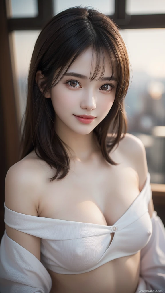 (2girls:1.3), (Ultra realistic, high res), (highly detailed eyes, highly detailed hair, highly detailed face, highly detailed plump lips), (off shoulder with open breasts), breasts, upper body, caute smile, (best quality:1.4), Raw photo, (realistic, photo-realistic:1.37), professional photography, cinematic light, (fine face: 1.2), (view from above),