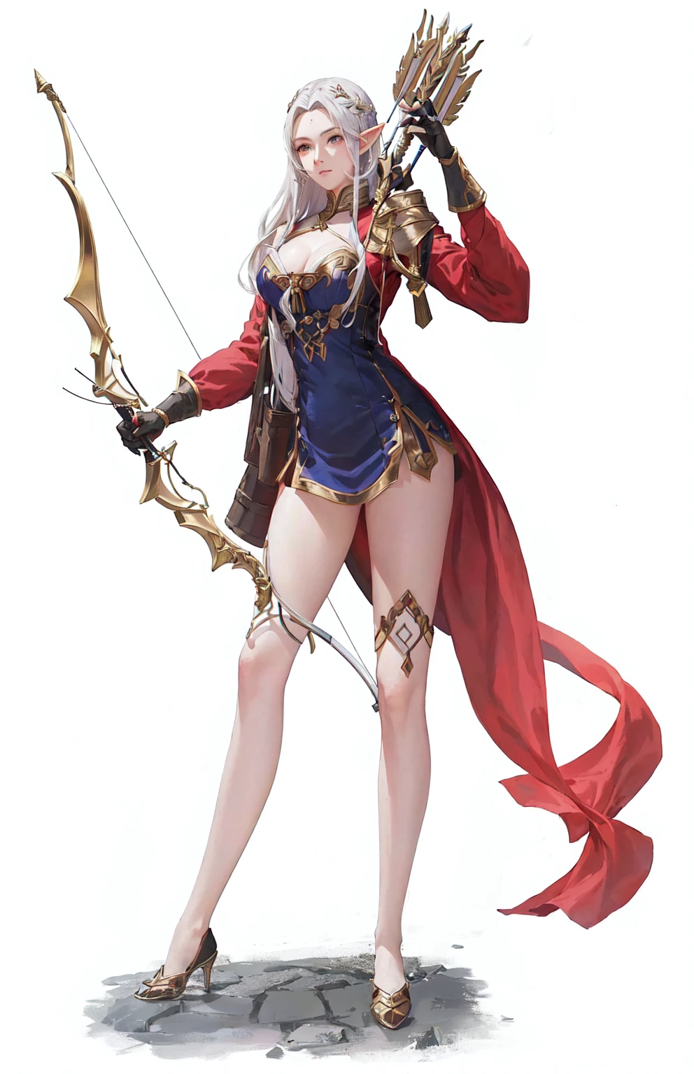 arafed Female Archer with bow and arrow in hand, Female Archer, Edelgard Fire Emblem, Anime girl holding a bow and arrow, Kushat Krenz Key Women in Art, April Rendering, Edelgard in Fire Emblem, Extremely detailed Artgerm, ashe, Style Art, Charming Elf Princess Knight, murata and artgerm series