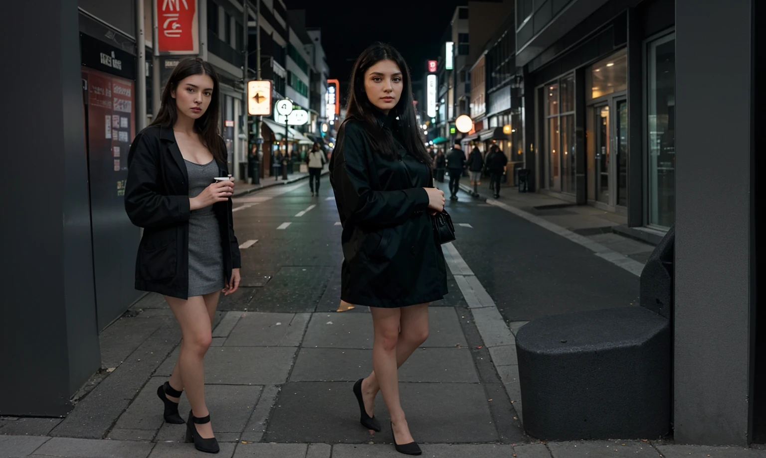 Complete the street and the woman