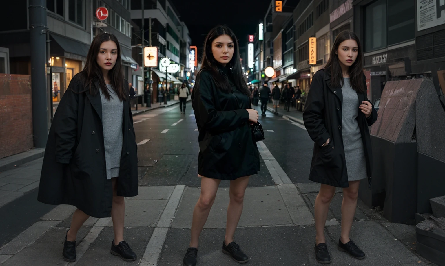 Complete the street and the woman