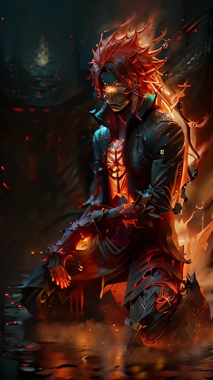 ((full body)), tensei shitara slime datta ken, guy crimson, red Hair, male body, anime art style, anime style, reincarnated as a slime, bright fiery eyes, bright orange eyes, Bright ember eyes, burning eyes, red eyes of fire, wallpaper, 4 k manga wallpaper, animated badass 8k, 4k animado wallpaper, animated epic artwork, hd anime wallaper, anime wallaper, animated style 4k, ultra hd animado wallpaper, animado wallpaper 4k, animado wallpaper 4 k, epic animated style, mitz vah art style, detailed animated art, red lens flare