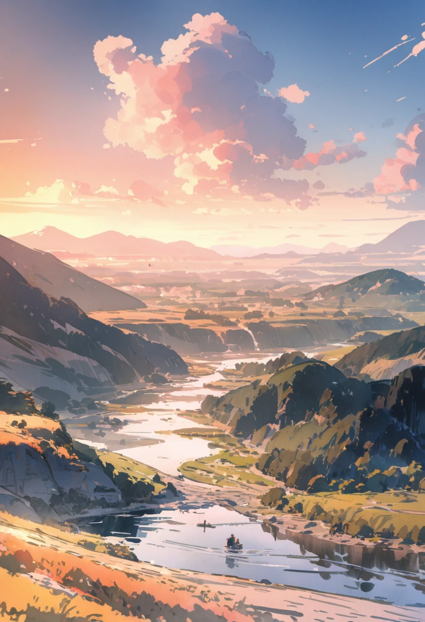 masterpiece,highest quality,ultra-detailed,high-definition background,8K,hi-res,high quality,BREAK,japanese manga style, sketch, Watercolor Colors,landscape,[Even if the person who gave it forgets、I won&#39;t forget the person who received it]