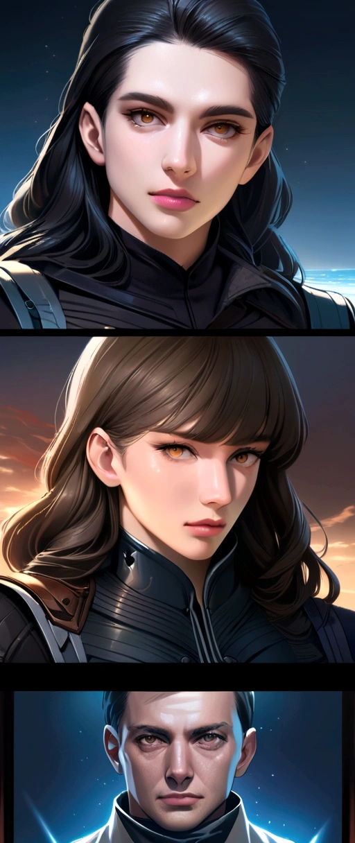 black sea, realistic, moonlight, atmospheric, kindness from overwatch, character Portrait, Portrait, close up, concept art, complicated details, Highly detailed,