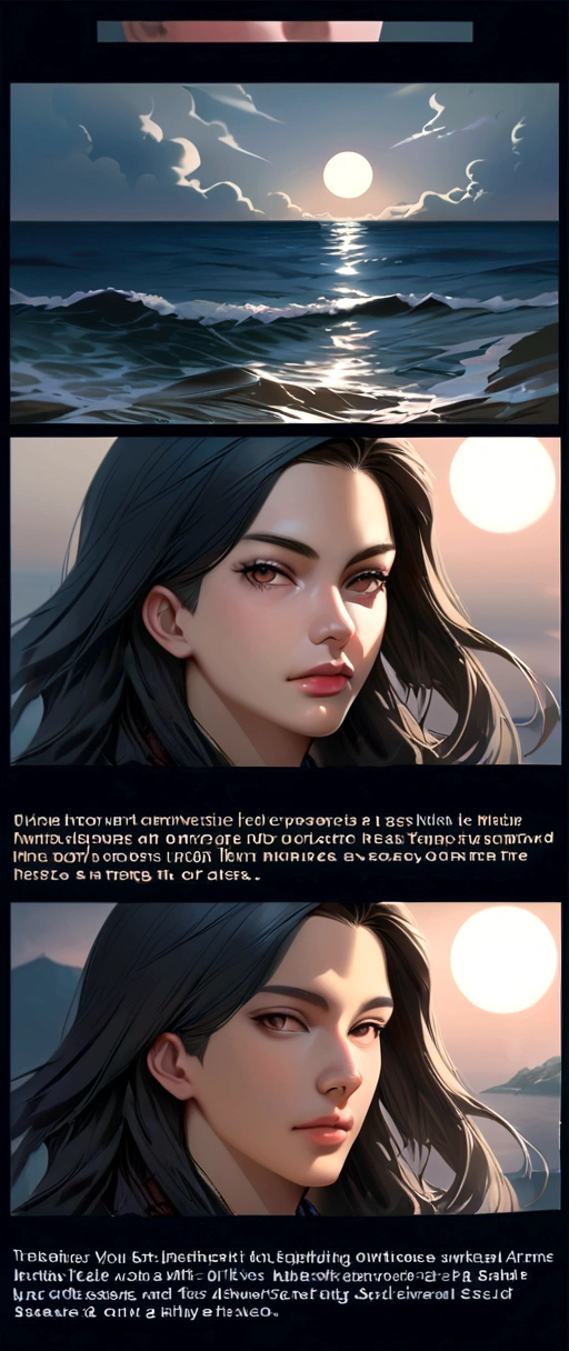black sea, realistic, moonlight, atmospheric, kindness from overwatch, character Portrait, Portrait, close up, concept art, complicated details, Highly detailed,