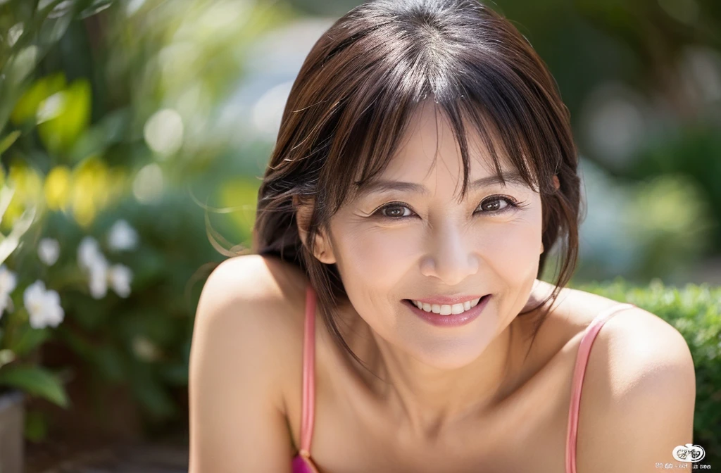 50 years old、smile、Lady、Elegant、Elegance、Shining eyes、stare、