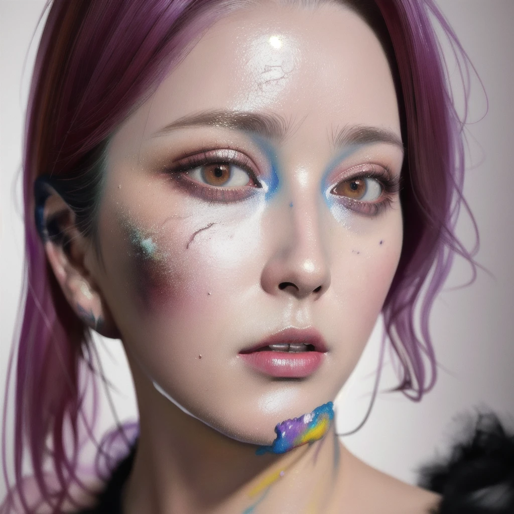 Android Beauty, Powerful paintings inspired by Francis Bacon, Ultra-realistic surrealism, Hyperrealism, fear, art, hyper real painting, Realistic illustration painting, カラフルなHyperrealism, Hyper-realistic digital art