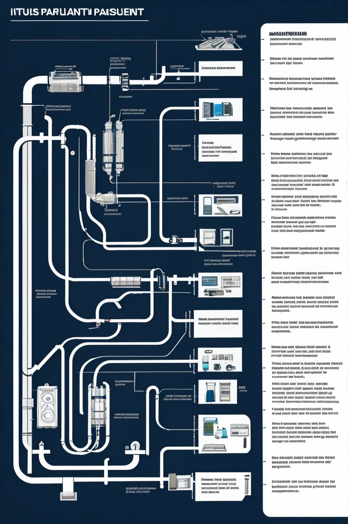 Diagram of an industrial plant that manufactures backpacks 