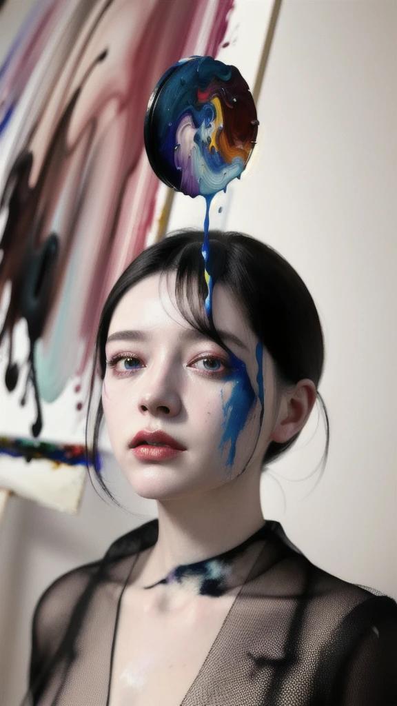 Android Beauty, Powerful paintings inspired by Francis Bacon, Ultra-realistic surrealism, Hyperrealism, fear, art, hyper real painting, Realistic illustration painting, カラフルなHyperrealism, Hyper-realistic digital art