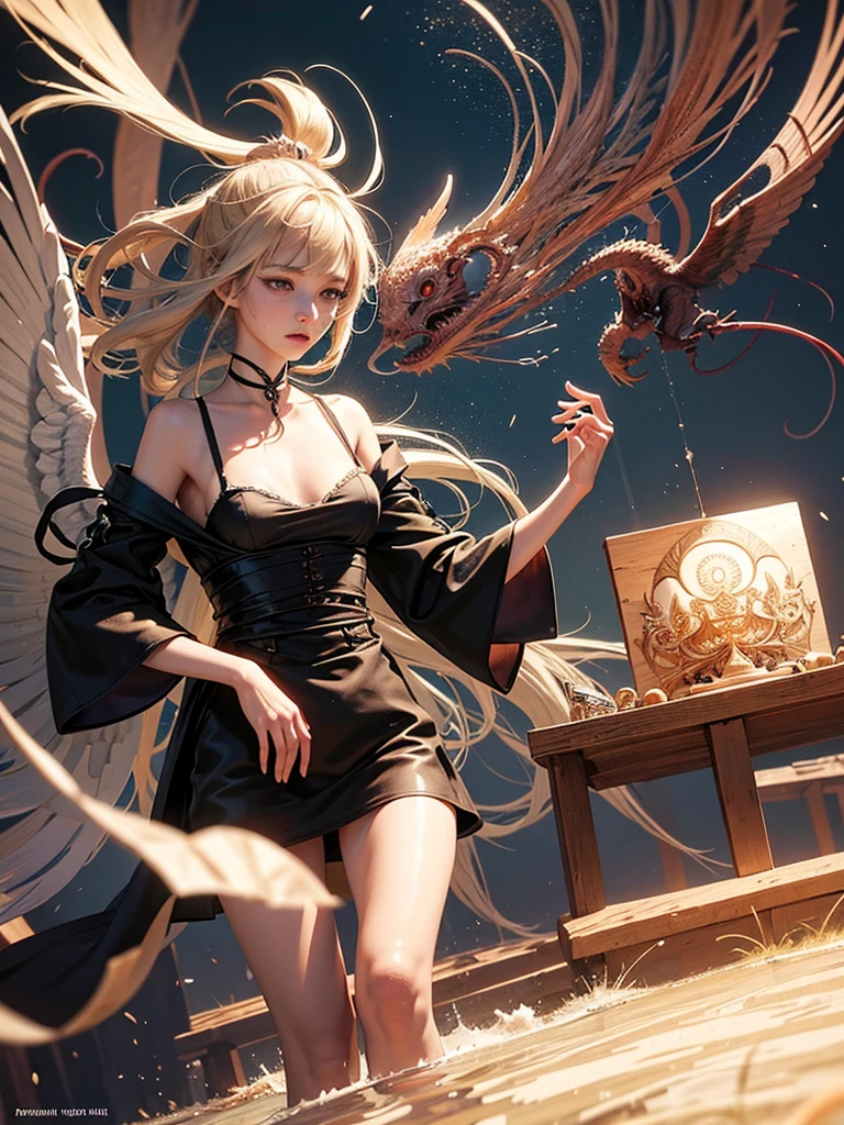 Official Art, Unity 8K wallpaper, Extremely detailed, beautiful and aesthetic, masterpiece, best quality, (zendispute, Mandala, dispute, endispute), (Fractal Art:1.3) , 1 Girl, Extremely detailed, Dynamic Angle, Cowboy shooting, The most beautiful form of chaos, elegant, Barbarian design, Vibrant colors, , author:James Jean, Robbie Devi Antonio, Ross Chen, French Bacon, It was cold, Adrian Genius, Petra Corrette, Gerhard Richter, Takato Yamamoto, Ashley Wood, atmosphere, The ecstasy of notes, The flowing notes are clearly visible